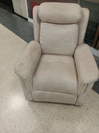 Sillón reclinable beige ante
