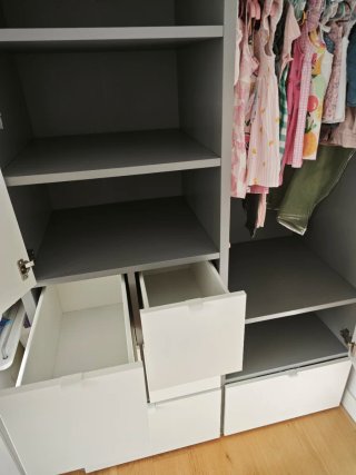 Armario Visthus Ikea Gris/Blanco 122x59x216 cm