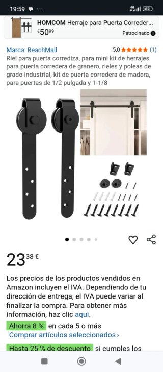 Kit herrajes puerta corredera granero