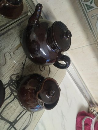 Juego de café de barro