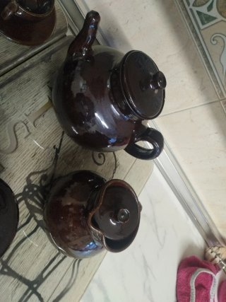 Juego de café de barro