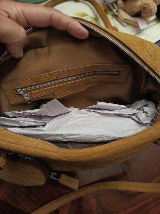 Bolso Serraje Mango ocre.