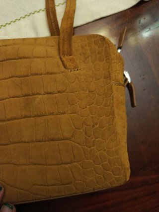 Bolso Serraje Mango ocre.