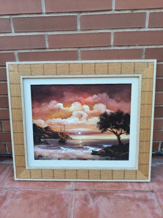 Cuadro Pintado a Mano Paisaje Marino