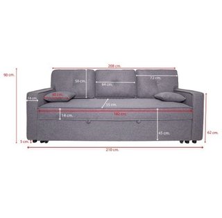 Sofá Cama Dax Gris