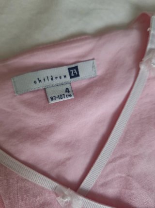 Vestido niña Zara lino rosa 3-4 años