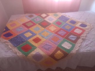Manta crochet multicolor