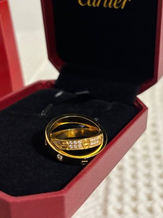 Anel Cartier Dourado Tamanho 18.1 mm