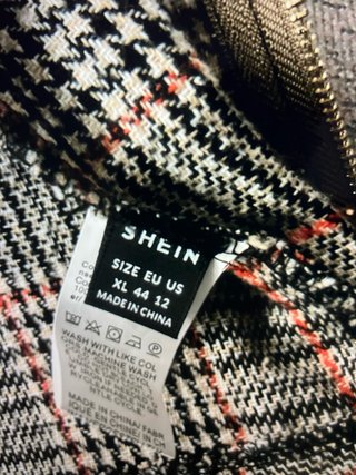 Vestido Shein cuadros cremallera