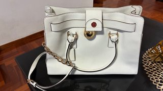 Bolso Michael Kors Hamilton Blanco Dorado