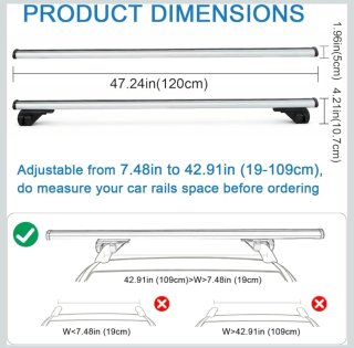 Barras de techo aluminio coche 120Cm