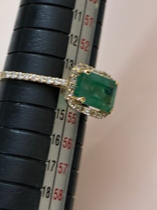 Anillo Oro Esmeralda Diamantes IGI