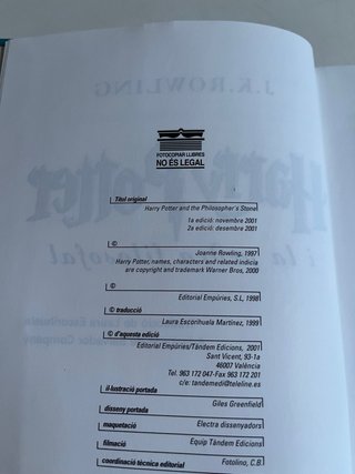 2ª EDICIÓN Harry Potter traducido al VALENCIANO