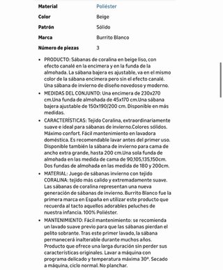 Juego Sábanas 150 Coralina Burrito Blanco NUEVO !