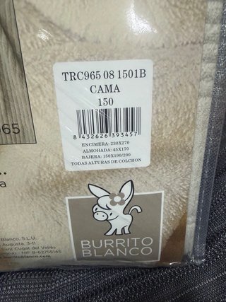 Juego Sábanas 150 Coralina Burrito Blanco NUEVO !