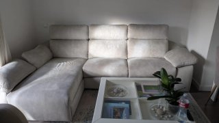 Sofá Chaiselongue Beige/Gris