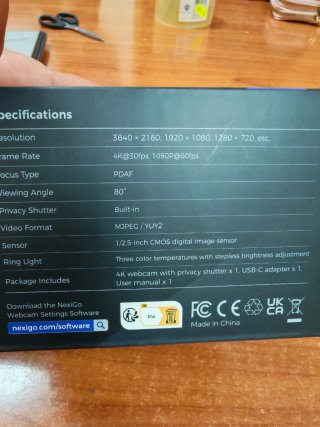 NexiGo N930E Pro Webcam 4K con Luce