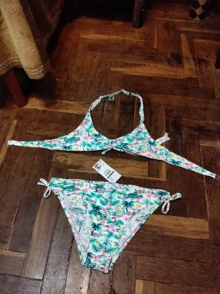 Bikini niña estampado tropical Talla 15/16