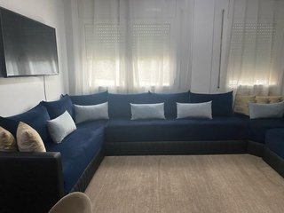 Sdari azul de terciopelo y cuero