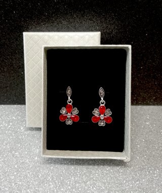 Pendientes Vintage Flor Roja