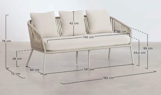 Conjunto sofá, sillones y mesa para jardín Arhiza
