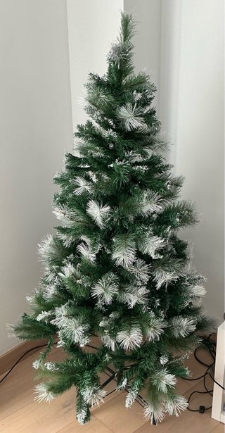 Árbol de Navidad verde con blanco 150 cm
