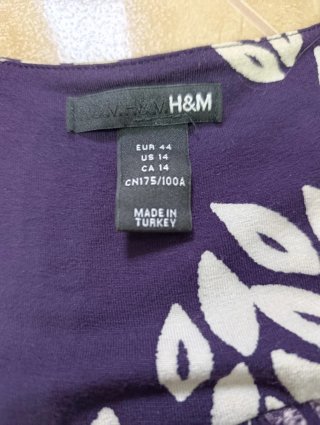 Vestido H&M Roxo e Branco