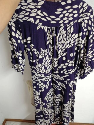 Vestido H&M Roxo e Branco