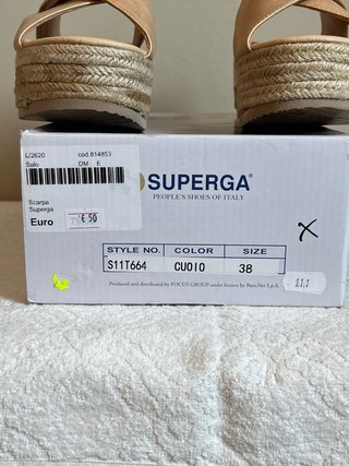 Ciabatte Superga Beige/Oro Tg 38