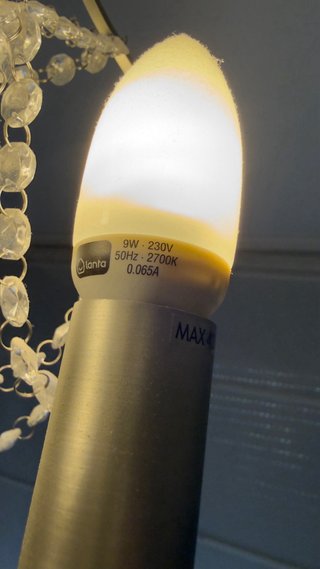 Lámpara colgante de cristal y metal