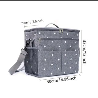 Bolso de bebé negro con estrellas