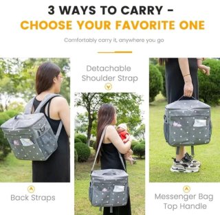 Bolso de bebé negro con estrellas