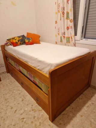 Cama nido con cajones y mesilla