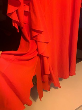 Vestido Zara naranja volantes