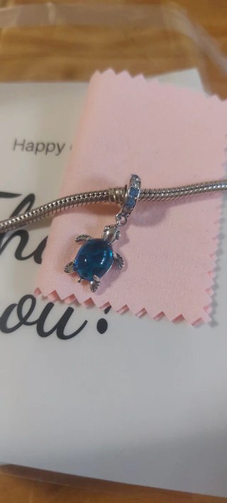 Charm Tortuga Plata S925 Azul