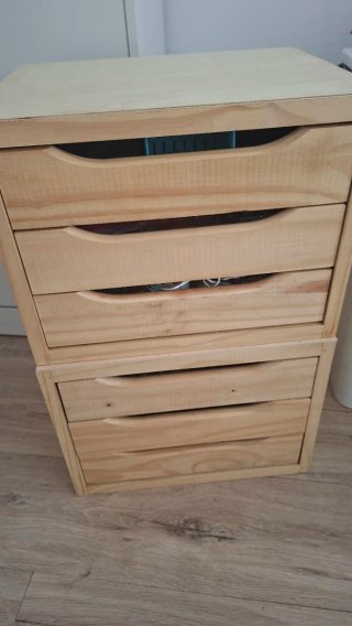 Cajoneras de madera apilables