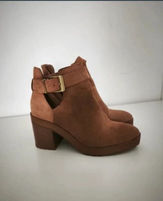 Botas cortas mujer tacón marrón