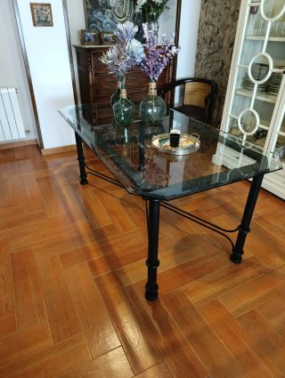 Mesa Comedor Cristal y Metal