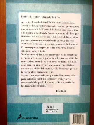 "El niño con el pijama de rayas", de John Boyne