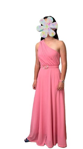 Vestido Morgan rosa asimétrico T34