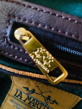 Borsa La Martina pelle marrone/viola