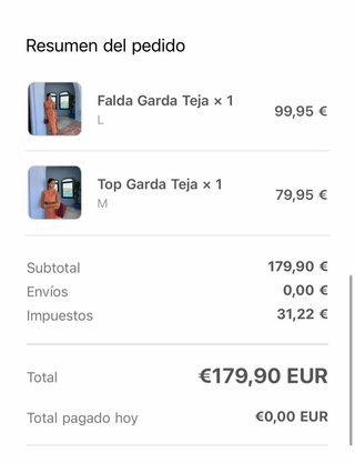 Conjunto Lady Pipa Top y Falda Naranja