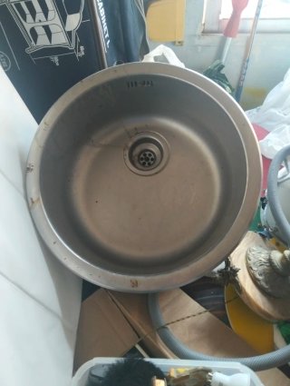 Fregadero de cocina redondo de acero inoxidable