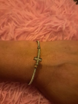 Pulsera Plata 925 y Baño Oro Cruz