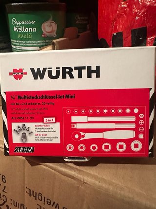 Juego carraca y vasos Würth 1/4 Mini 23 piezas