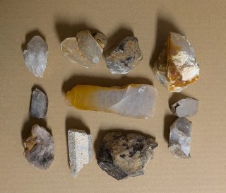 Lote de peças de quartzo