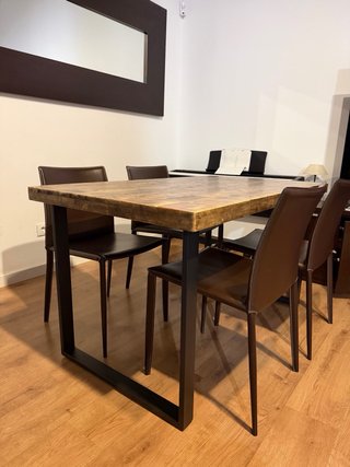 Mesa Comedor Industrial Madera y Metal