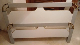 Cabecero Cama 135cm Blanco y Dorado
