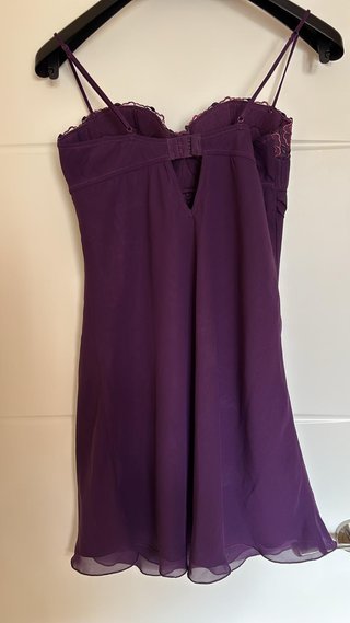 Babydoll Lencero Morado Encaje Lazo Talla L