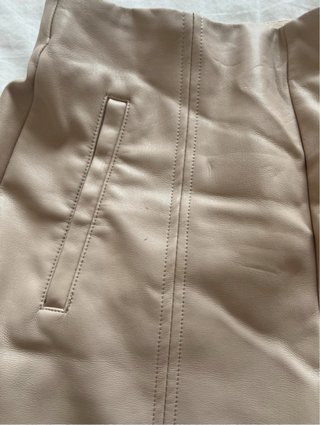 Pantalones de cuero beige Talla XS